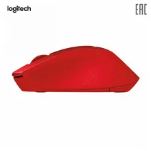 Мышь беспроводная Logitech M330 Silent Plus Red(красная, оптическая, 1000dpi, 2.4 GHz/USB-ресивер, бесшумная, под правую руку