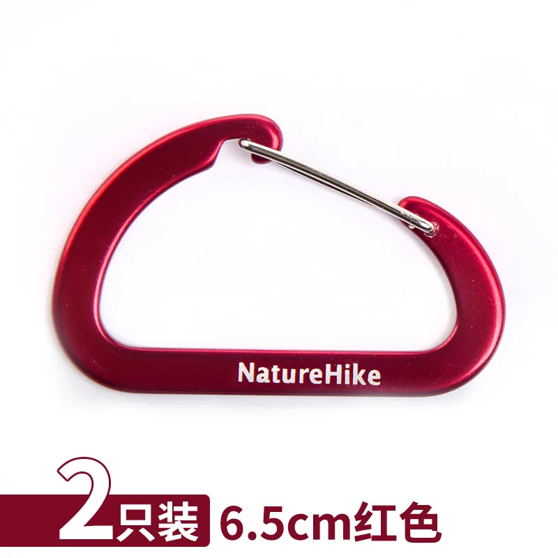 Naturehike все карабины пряжка 4 см 6 см 8 см Пряжка 65 мм плоская Пряжка S бутылка воды Пряжка Прямая с фабрики - Цвет: 4cm Red 2pcs