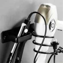 Wall Mounted Bathroom Black Hair Dryer Holder Space Aluminum Hair Straightener Holder Storage Bathroom Shelf Accessories Wall Mounted Bathroom Black Hair Dryer Holder Space Aluminum Hair Straightener Holder Storage Bathroom Shelf Accessories