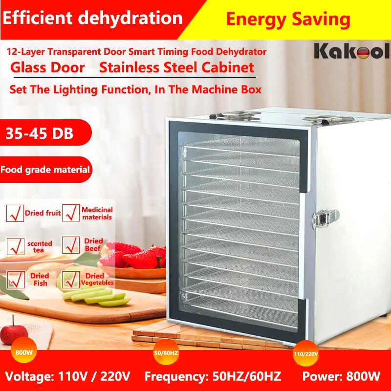 12 Tray Fruit Food Dehydrator Household Foodstuff Vegetable Drying