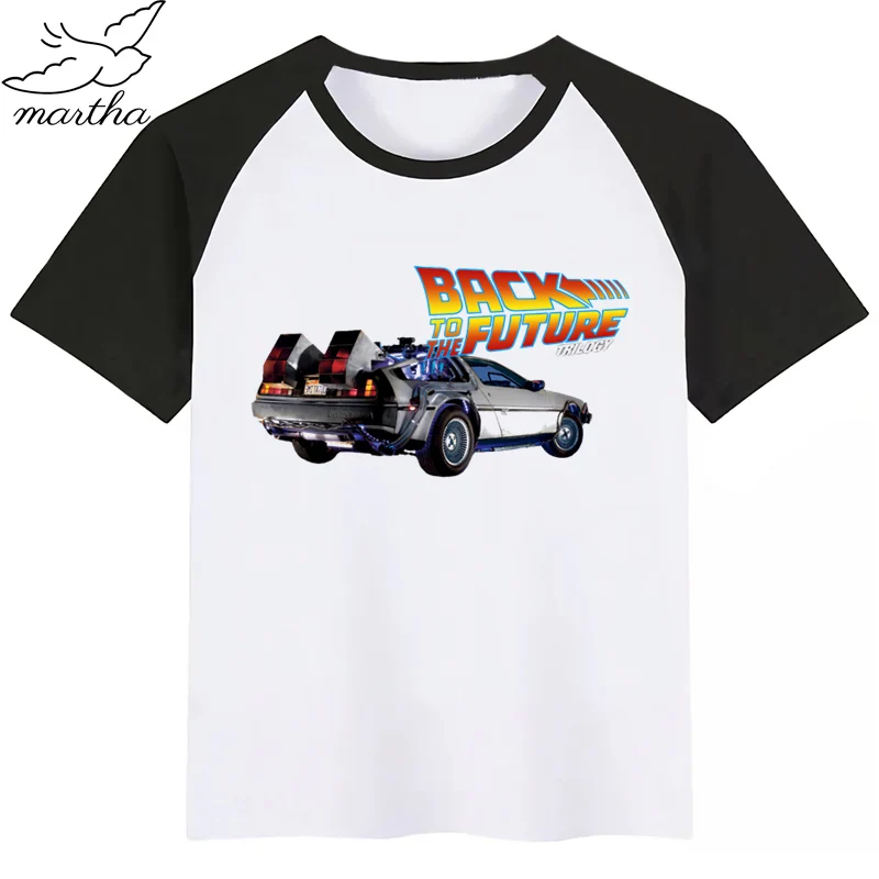 DMC Delorean/Детская футболка с принтом DMC «Назад в будущее» забавная одежда для маленьких мальчиков и девочек детская летняя футболка с короткими рукавами
