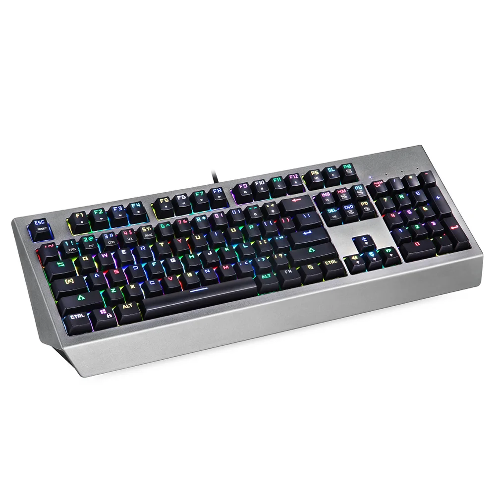 Горячая USB Проводные механические клавиатуры с RGB подсветкой 104 клавиш игровая клавиатура для ПК компьютера