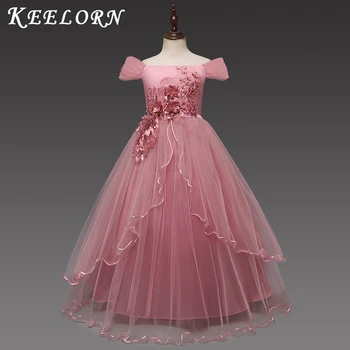 

Keelorn Vintage Flower Girls Dress for Wedding Children Princess Party Pageant Long Gown Kids Dresses for Girls Formal Clothes