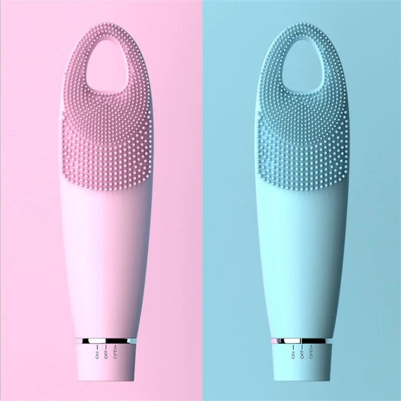 

Electric Silicone Facial Cleansing Brush Sonic Vibration Massage Pore Cleanser Brush Soft Face Cleaner Beauty Tool