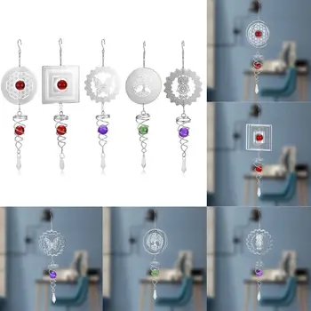 

3D Silent Rotating Stainless Steel Wind Chime Hollow Wall Hanging Ornament Decor