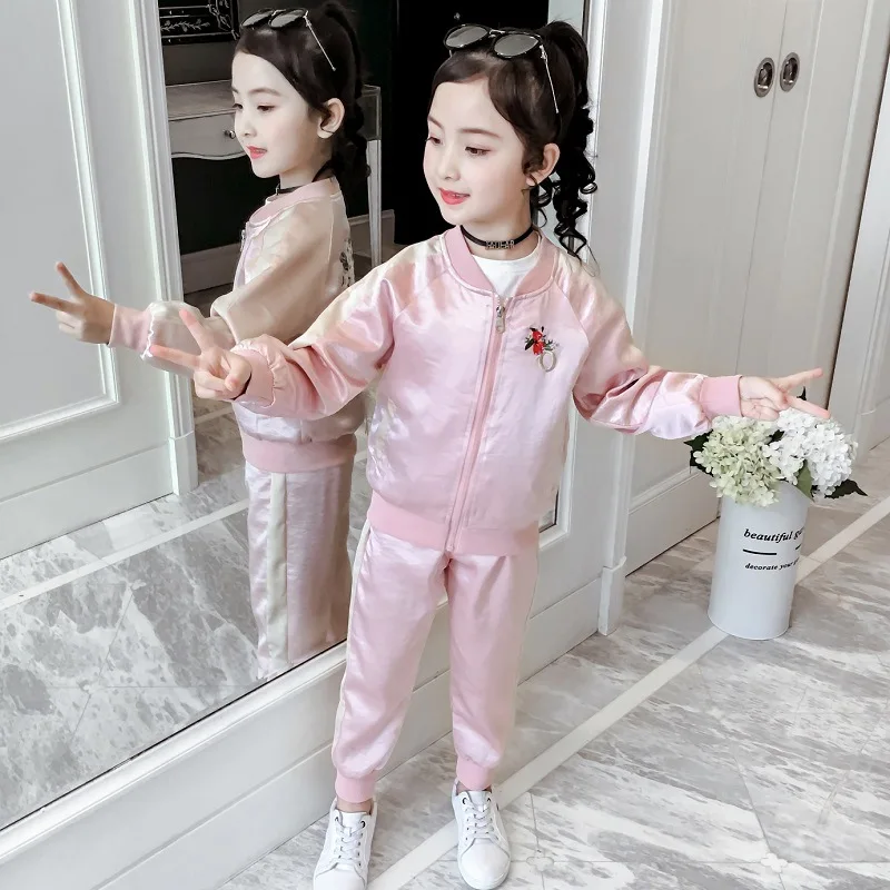 

Children Clothes Spring Autumn Girls Tracksuit Embroidery Jacket+Pants Outfit Kids Clothing Sets Teen Girl Clothes Sport Suit