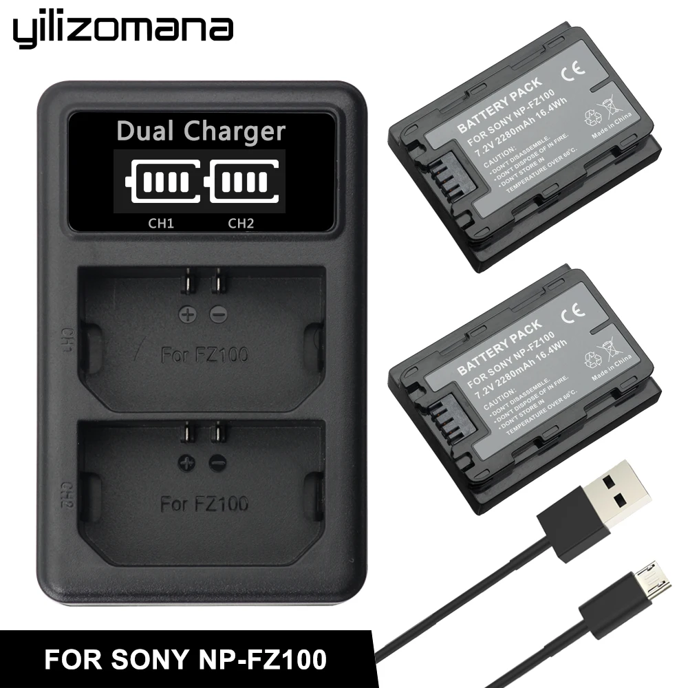 

YILIZOMANA NP-FZ100 NPFZ100 NP FZ100 camera battery for Sony Alpha 9 A9 9R A9R 9S A9S A7RIII A7R3 7RM3 A7m3 BC-QZ1