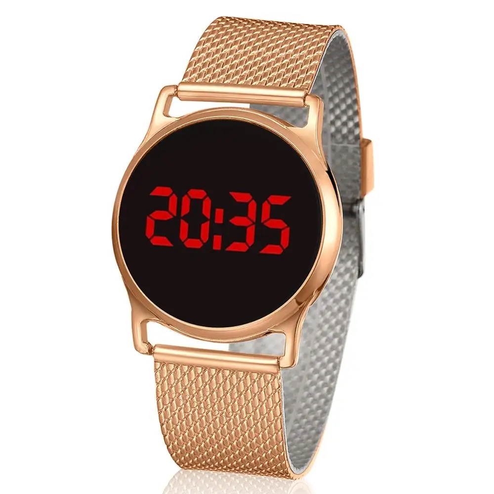 Rose Gold Новинка, светодиодный Золотой цифровой браслет, детские женские часы, мужские электронные наручные часы, спортивные часы, модные часы, Montre Femme - Цвет: Rose Gold