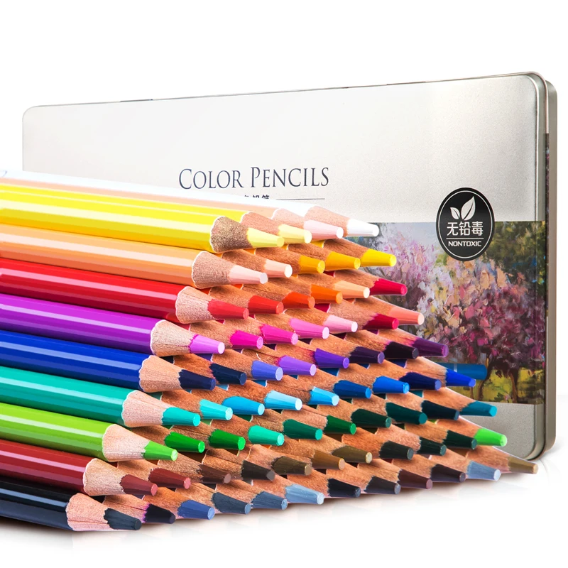 

Deli Art Oil Color Pencil Set 72 Professional Colored Pencils Faber Castel Stationery Office & School Supplies Iron Box Gift
