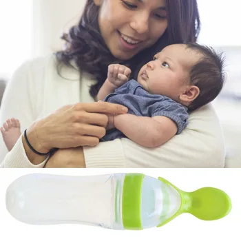 

2-in-1 Baby Squeeze Bottle Spoon Child Toddler Rice Cereal Food Feeding Dispenser Spoon Baby Supplies