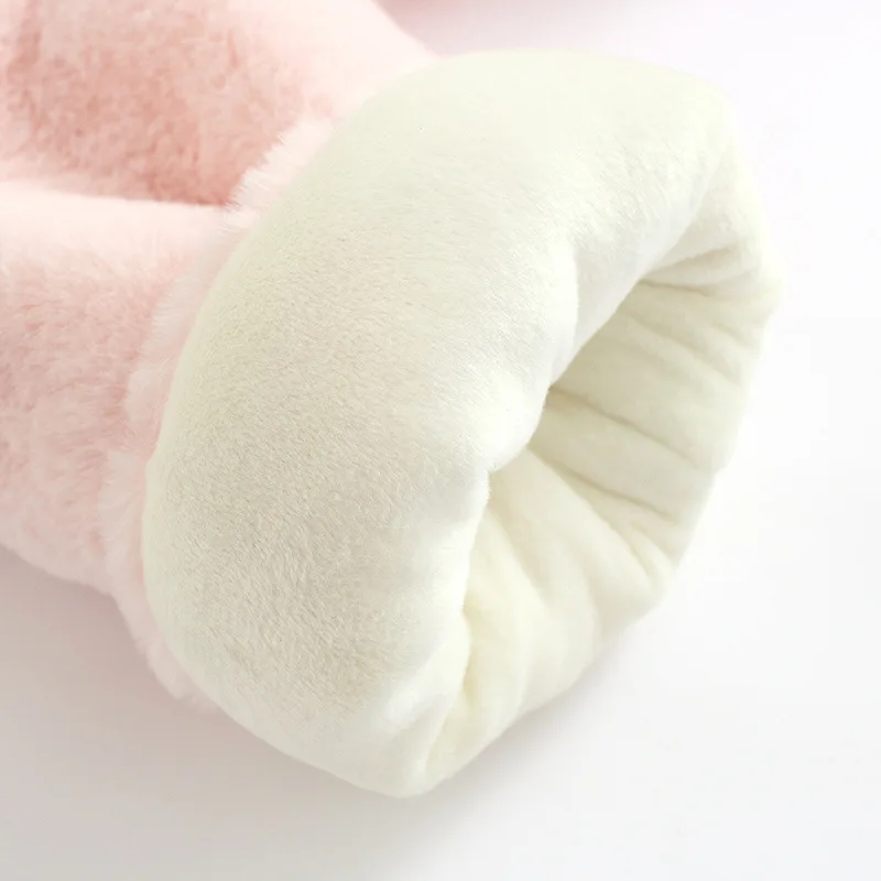 Winter Newborn Baby Girl Clothes Rabbit Ear Plush Baby Jacket Christmas Girls Fur Coat Snowsuit Warm Hooded Infants Outwear