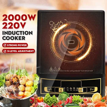 

2200W 220V Portable Electric Button Control Induction Oven Cooker cooking Tea Boiler Electromagnetic Adjustable 5 Mode