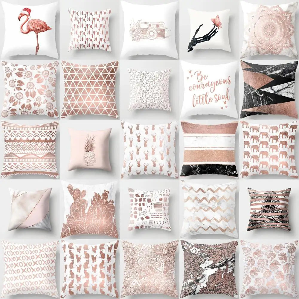 

Розовый чехол для подушки, чехол для подушки из полиэстера, чехол для подушки, Автомобильная подушка, креативное украшение для дома, чехол для подушки