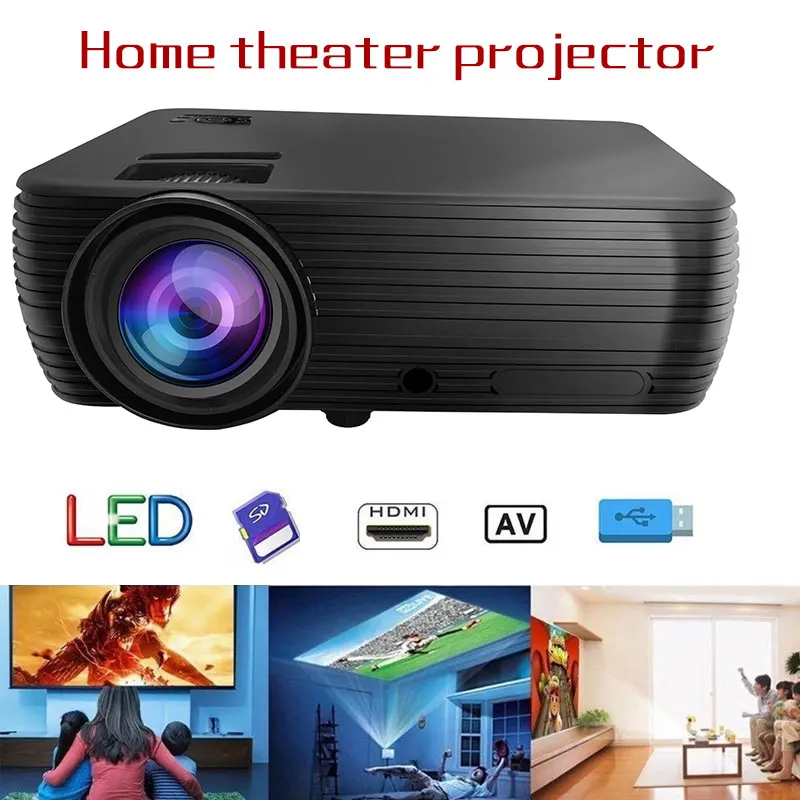 

LED Mini Projector Full HD 4K USB TF HDMI Media Player Home Cinema LCD 16:9 Support Red Blue 3D Home Theater Portable