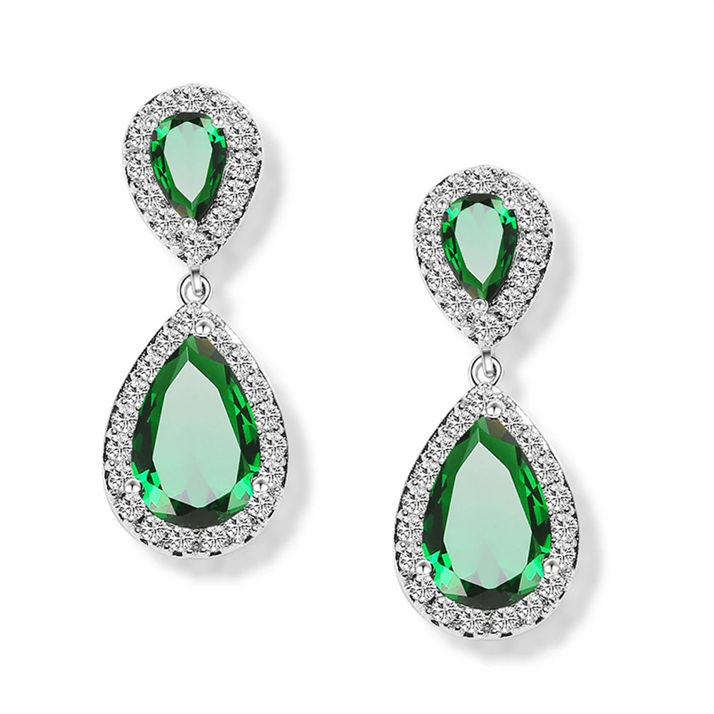 Wedding Earrings 5 Серьги в форме капли из розового золота с кристаллами для женщин, свадебные серьги со стразами, ювелирные изделия, Классические женские серьги - Окраска металла: Wedding Earrings 5