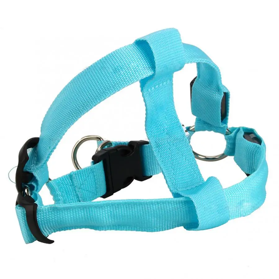 

Pet Dog Collar New Cute LED Glow Flash Dog Belt Harness Leash Tether Pet Light-up Safety Collar Blue L Puppy Dogs Cats