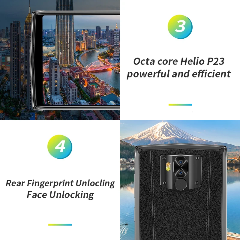 DOOGEE N100 NFC 10000 мАч Android 9,0 мобильный телефон 4 Гб+ 64 Гб 5,99 ''FHD+ дисплей Helio P23 MT6763 Восьмиядерный 21MP 4G смартфон