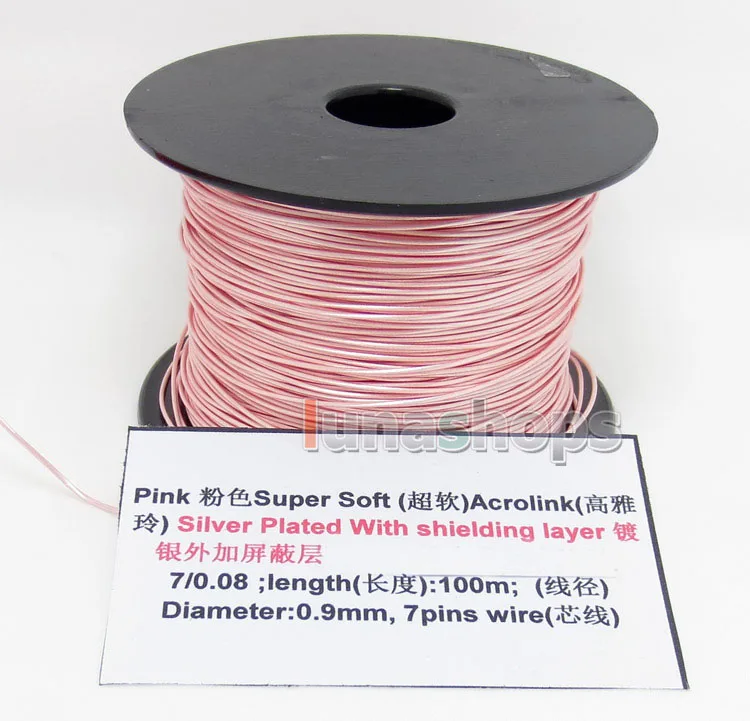 LN004491 Pink 100m 32AWG Acrolink Silver Plated
