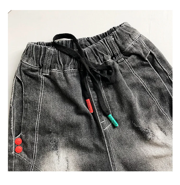 Childrenswear BOY'S Denim Trousers Summer Wear New Style CHILDREN'S Calf-length Pants Big Boy Korean-style Shorts