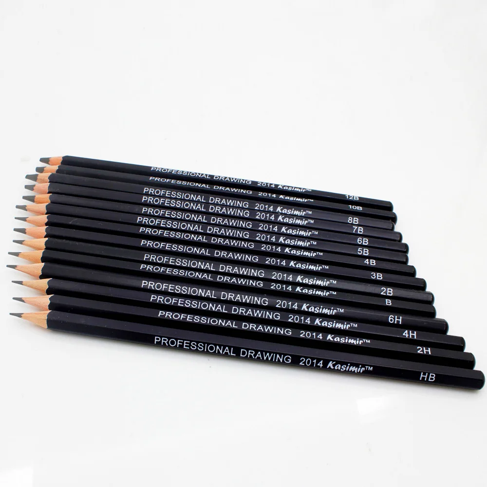 

professional 14pcs 6H-12B Pro Art Drawing Sketching Black Simple SET of Pencils for Artist the pencils for drawing school sets