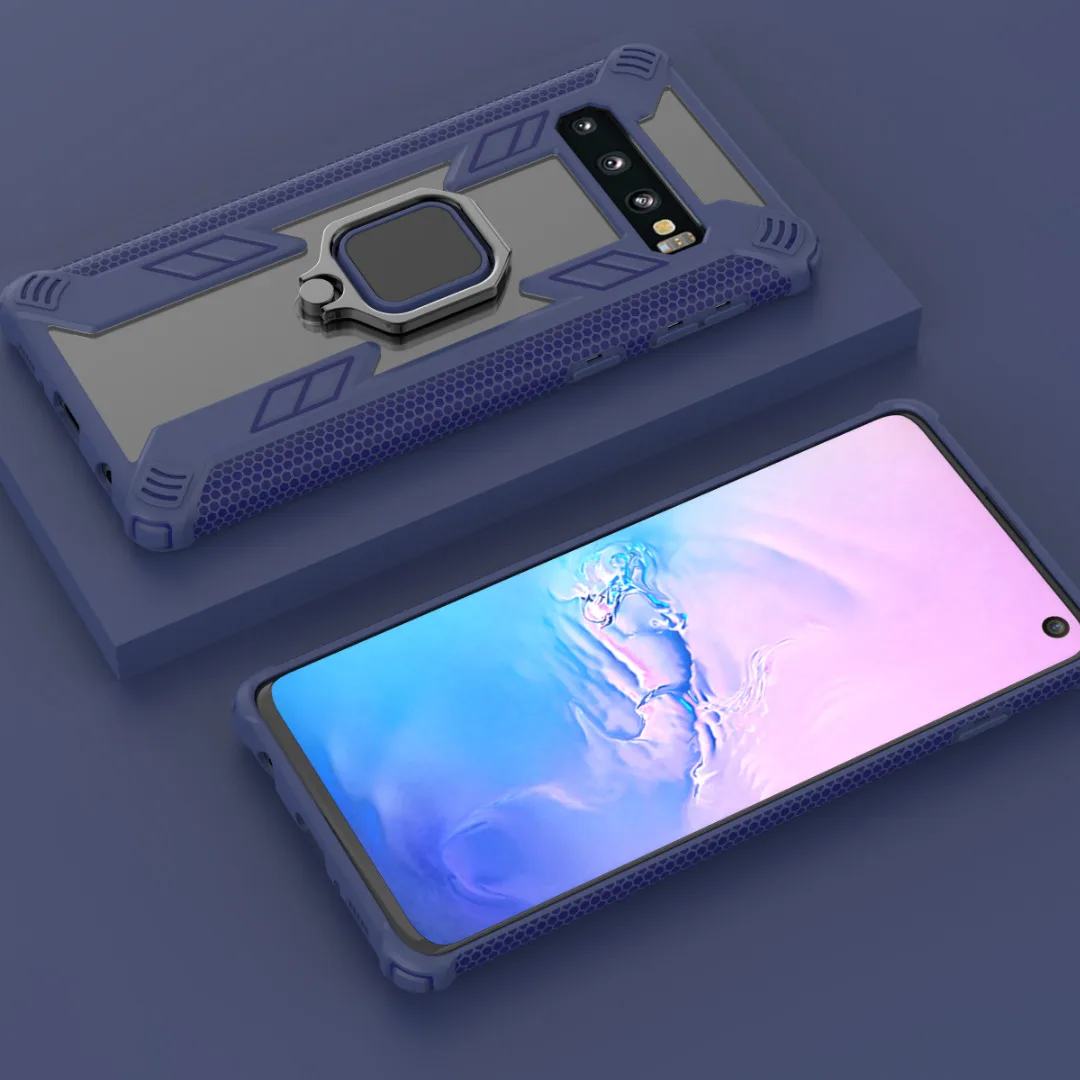 Ударопрочный чехол KEYSION для Samsung Galaxy S10 Plus S10e прозрачный с магнитным кольцом