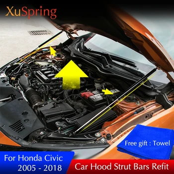 

For Honda Civic 2006 2012 2018 Front Hood Cover Supporting Hydraulic rod Lift Strut Spring Shock Bars Bracket Car Accessories