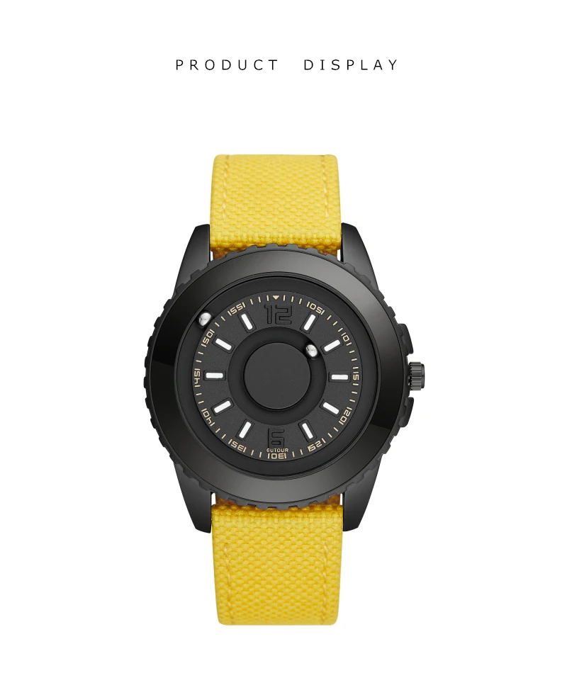 

EUTOUR New concept of eutour all black touch scale men and women touch fashion watch belt canvas watch belt