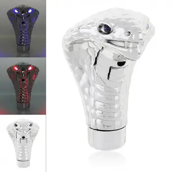

Universal Led Eyes Auto Truck Car Chrome Manual Gear Shift Knob Cobra Snake Cool Shift Knob Lever Decoration Car Accessories