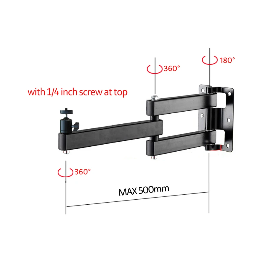 Suporte de Parede Universal Lcd123l-pr Forte Movimento Total Rotação de 360 Graus Inclinação 30kg Perfil Distância da Parede do Projetor - Image 3