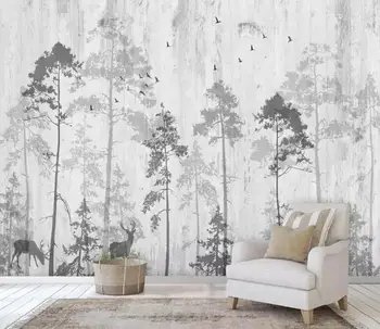 

Custom photo wallpaper mural hand-painted Southeast Asia woods elk TV background wall papel de parede 3d wallpaper