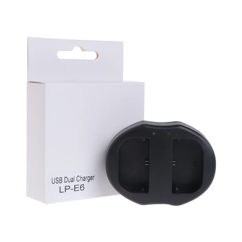 LC-E6E USB двойное зарядное устройство для Canon LP-E6 EOS 6D 7D 5D Mark II III 70D 60D