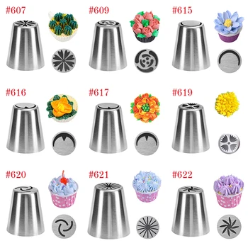 

27 style Russian Tulip Icing Piping Nozzles Stainless Steel Flower Cream Pastry Tips Nozzles Cupcake Cake Decorating Tools