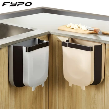 

9L Folding Trash Can Kitchen Garbage Bin Foldable Car Waste Bins Wall Mounted Trashcan for Bathroom Toilet Waste Storage Bucket