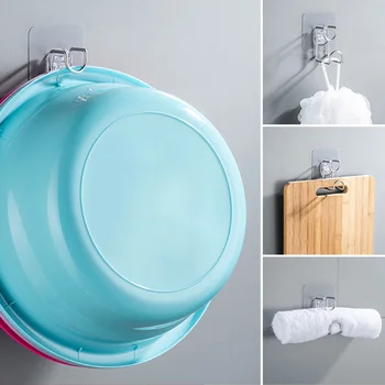 

Self Adhesive Hook Washbasin Rack Holder Stainless Steel Nail Storage Hanger for Kitchen Bathroom Hook Waterproof