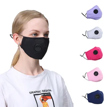 

Kpop Black Anti-haze Anti Dust Anti-Splash Cotton Face Masks Reusable PM2.5 Activated Carbon Filter Valve Women Men Mouth Mask