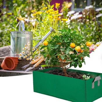 

1PCs Square Garden Flower Grow Bag Thickened Nonwoven Plant Fabric Pot With Handles Vegetable Flower Plants Planting Bag