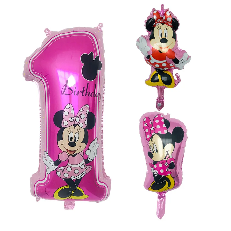 pink-3pcs Микки и Минни Маус серии комплект надувные шары mickey Мышь вечерние globos День Святого Валентина день детей день рождения вечерние украшения Детские воздушные шары оптом - Цвет: pink-3pcs