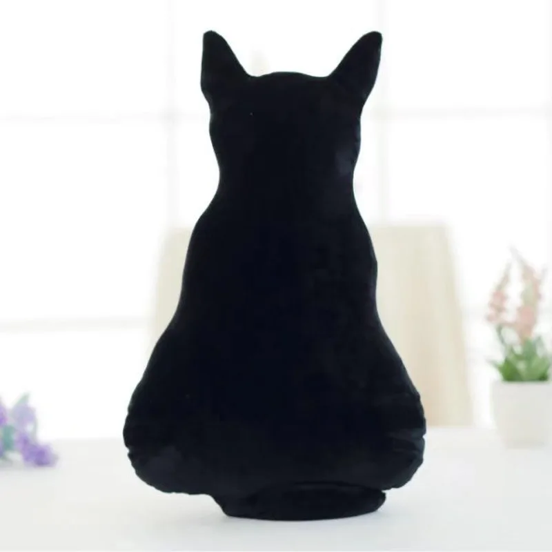 Black 1 шт. 45 см мягкое модное заднее сиденье для кошки диванная подушка милая плюшевая животная набитая Подушка с мультяшными персонажами великолепные игрушки для подарка - Цвет: Black