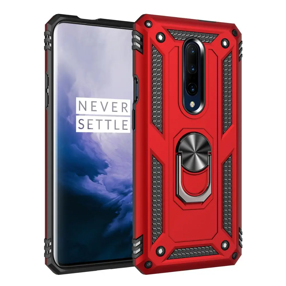 Heavy Duty Extreme Car Magnet Armor Case For OnePlus 7 Pro Hybrid Shockproof Cover Rotating Stand |