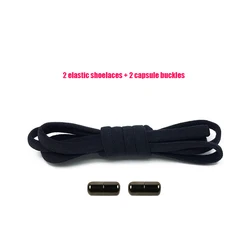 Elastic No-Tie Quick Lock Shoelaces - 100cm (3PUREBLACK)