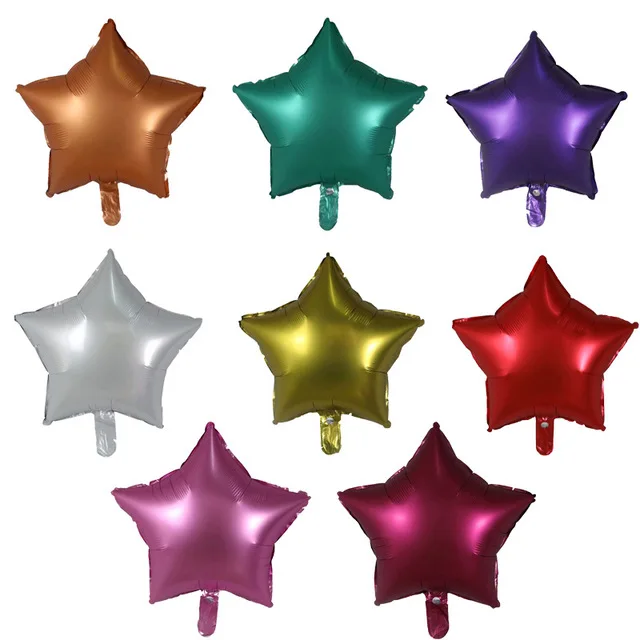 star mix 10 шт., 18 дюймов, матовые металлические шары с сердечками и звездами, шар из хромированной фольги, свадебные, вечерние, декоративные принадлежности, шары для душа на день рождения - Цвет: star mix