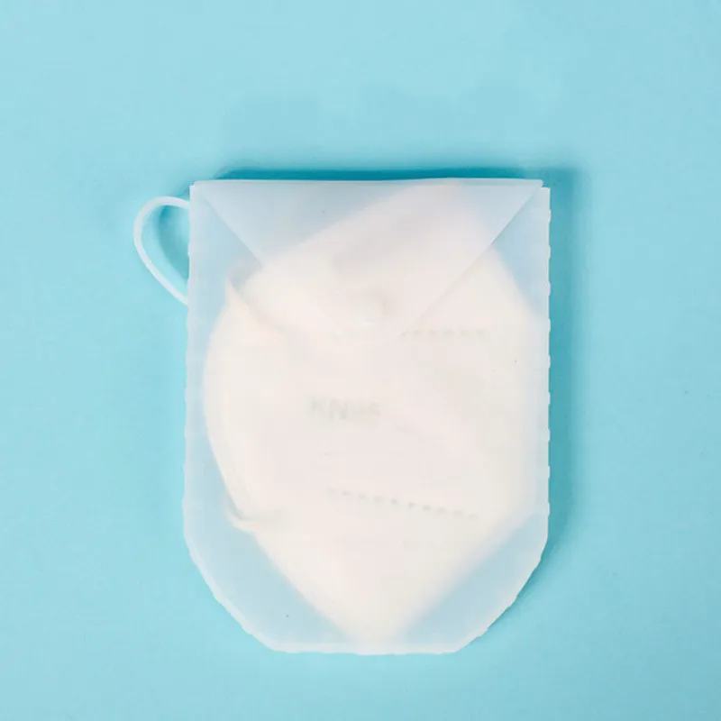 

Mask Buggy Bag Silicone Material Portable Face Mask Holder Storage Box Dustproof Face Mask Case Reusable Facemask Storage bag