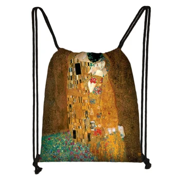 

Custom Artist Drawstring Daypack Kids Satchel Casual Backpack Teenager Storage Bag Women Men 32x38cm*200611-13