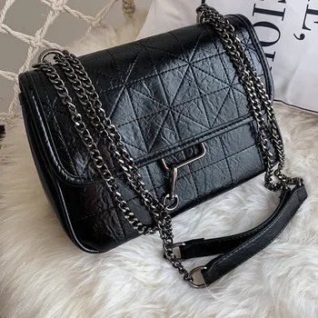 

PU Leather Shoulder Bag For Women Women's Crossbody Bags 2020 New Solid Color Chains Small Square Bag Fashion Women Handbag