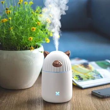 

350ml Adorable Pet Portable Car USB charge Air Humidifier Ultrasonic Aroma Essential Oil Diffuser With Colorful Light for home
