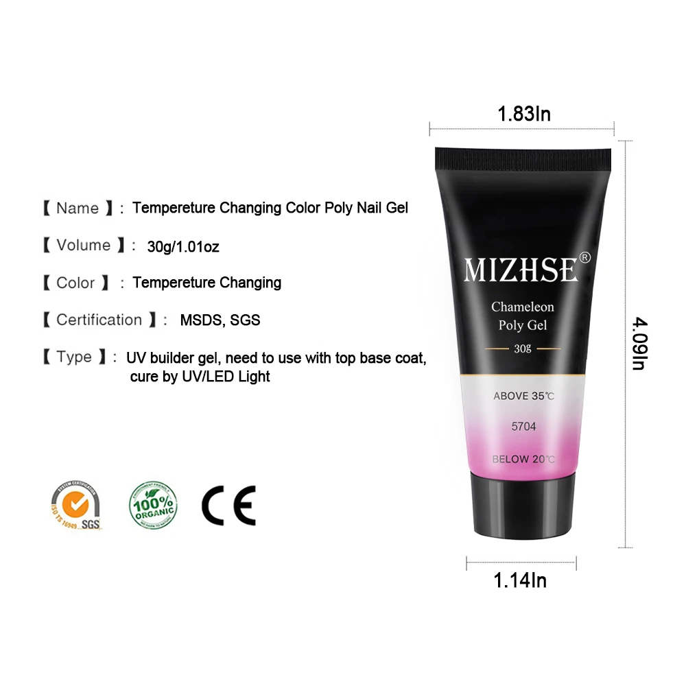 MIZHSE Crystal Jelly Gum Poly Gel Set 30ml Crystal Jelly Builder Nail Finger Extension Hard UV Gel Lacquer Manicure Tips