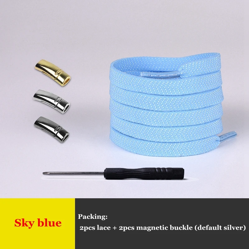 Sky blue 1 пара магнитных шнурков, эластичные фиксирующие шнурки, креативные, быстро не завязываются, шнурки для обуви, для детей, взрослых, унисекс, кроссовки, шнурки для обуви - Цвет: Sky blue