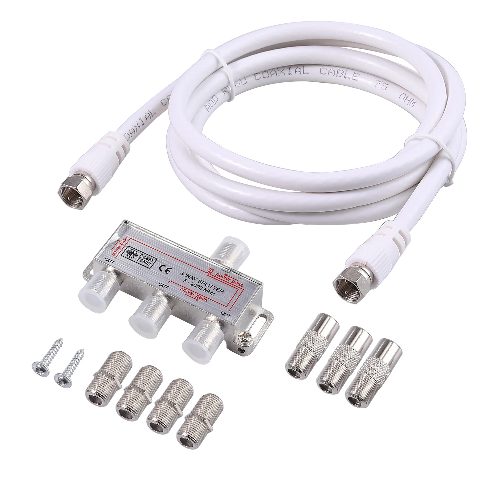 LiNKFOR двунаправленный MoCA 5-2500MHz 3 Way tv/CA tv широкополосный сплиттер для домашнего телевизионное оборудование