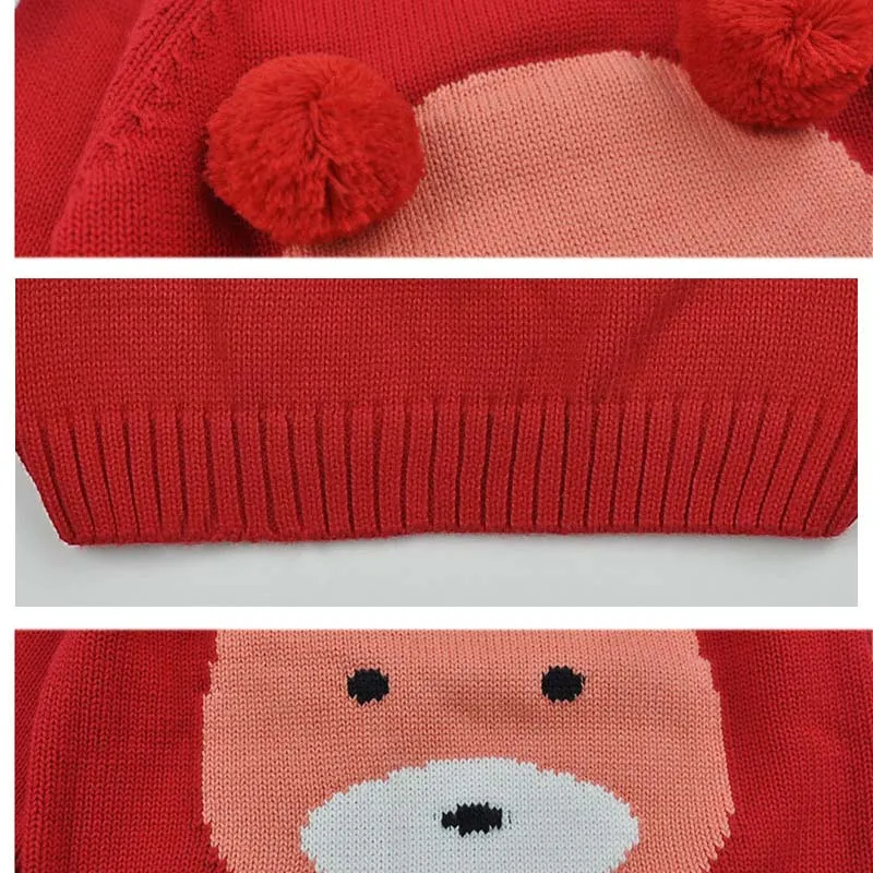 Baby Boys Pure Cotton Cartoon Bear Baby Sweater Autumn Winter Girls Kids Sweater Children Casual Boys Clothing 2-8 Year