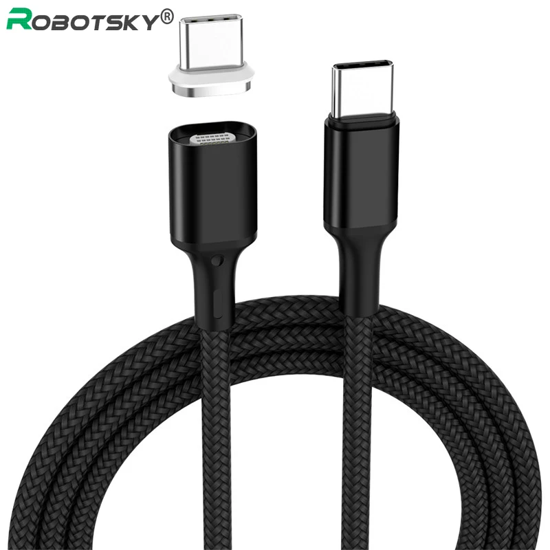 Магнитный кабель типа C для быстрой зарядки 1,8 м для huawei p20 5A 100 W, быстрая зарядка, кабель type-C для samsung